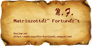 Matriszottó Fortunát névjegykártya